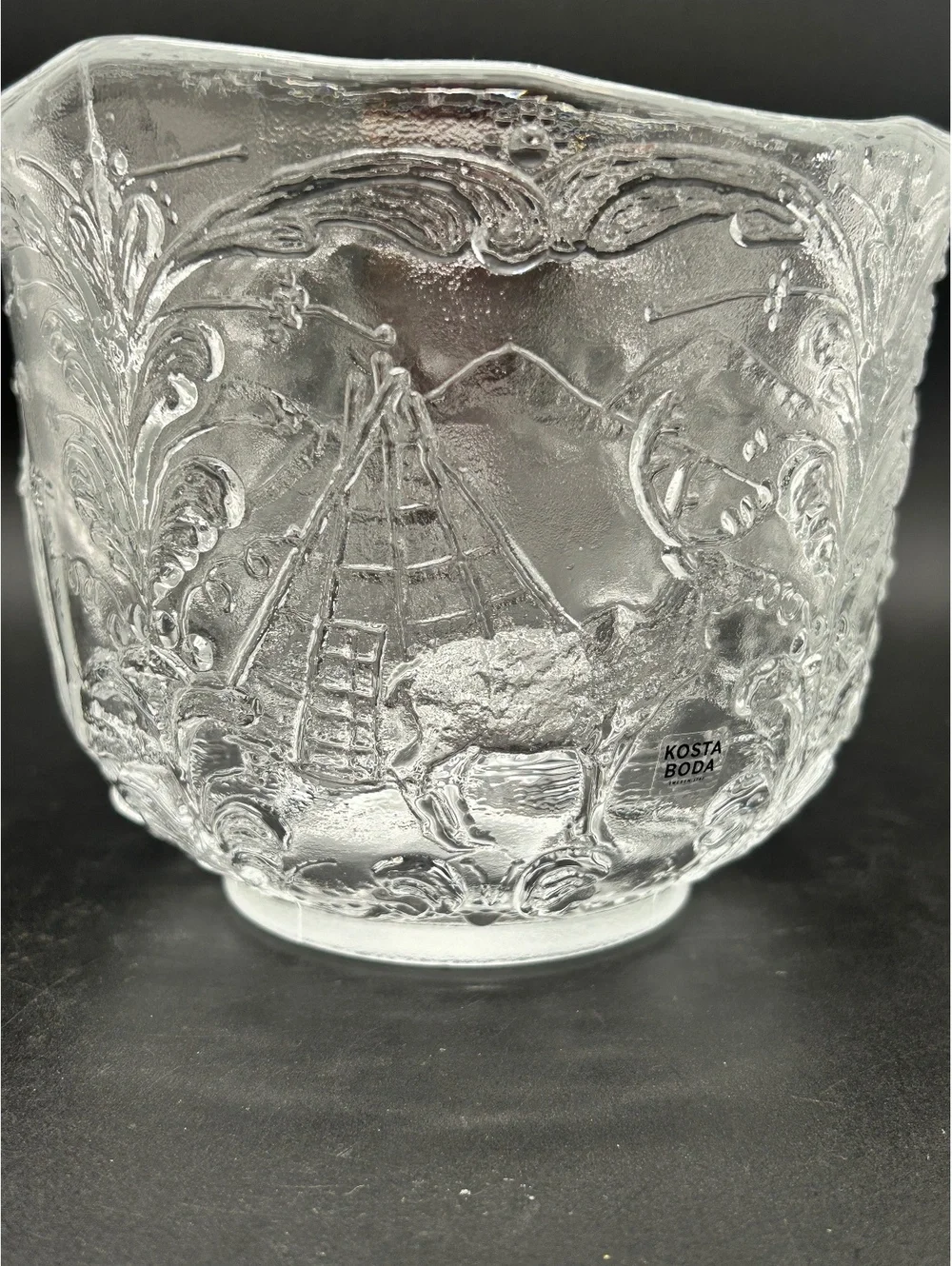 Vintage Kosta Boda “Rhapsody” Bowl-Swedish Scenes